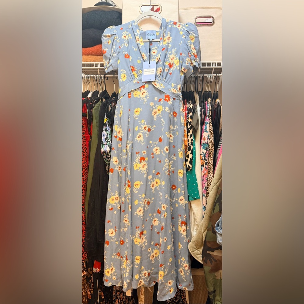 Reformation Petites Michelle Dress Blue - Size 0P